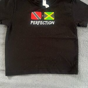 Black Kids T-Shirt with Flag Design